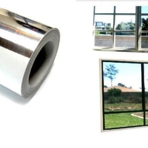 One Way Silver / Chrome Window Tint Commercial Dark Mirror Solar Static