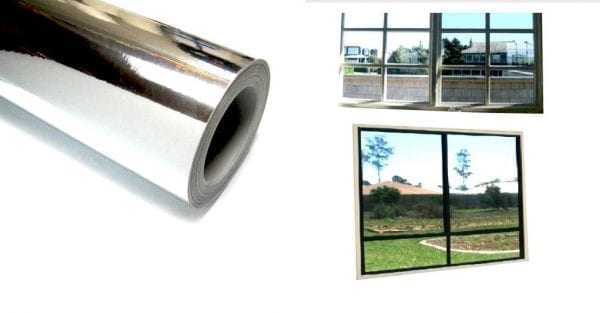 48"x72" Silver Chrome Mirror Window Tint Film - 2-Ply, For Home Or Car Windows