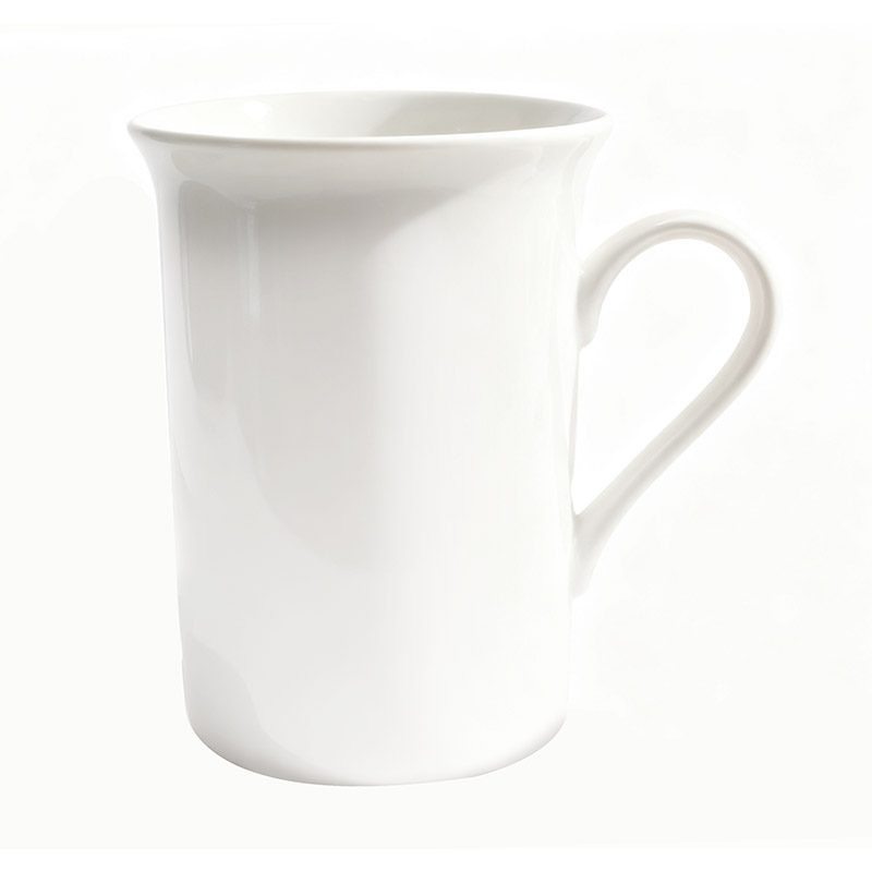 10oz Bone China Tea Mugs, Windsor Edgefolded White Sublimation Mug with Gift Boxes (36, 72 pcs)
