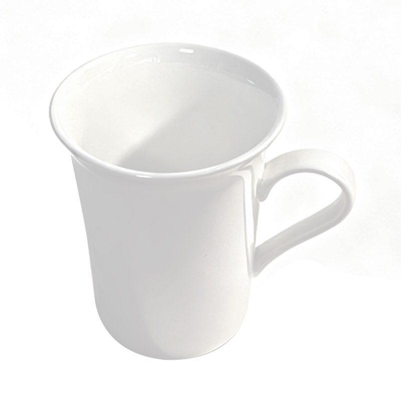 10oz Bone China Tea Mugs, Windsor Edgefolded White Sublimation Mug with Gift Boxes (36, 72 pcs)